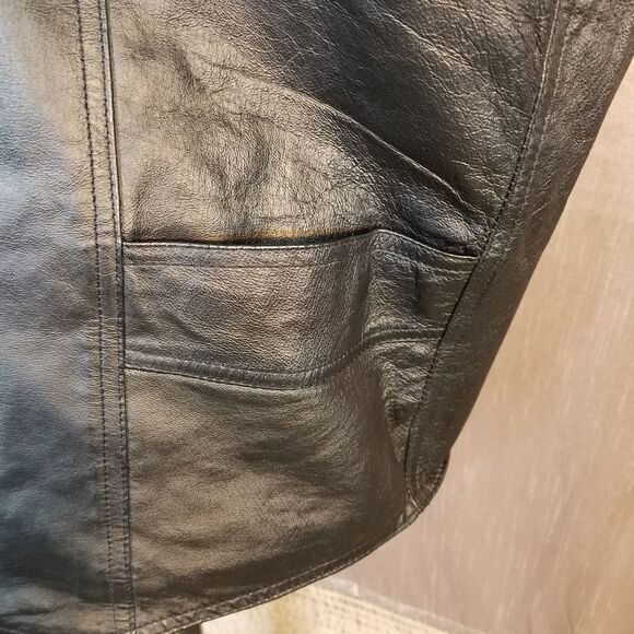 WILDA Snap Closure Leather Vest Large - Picture 3 of 8